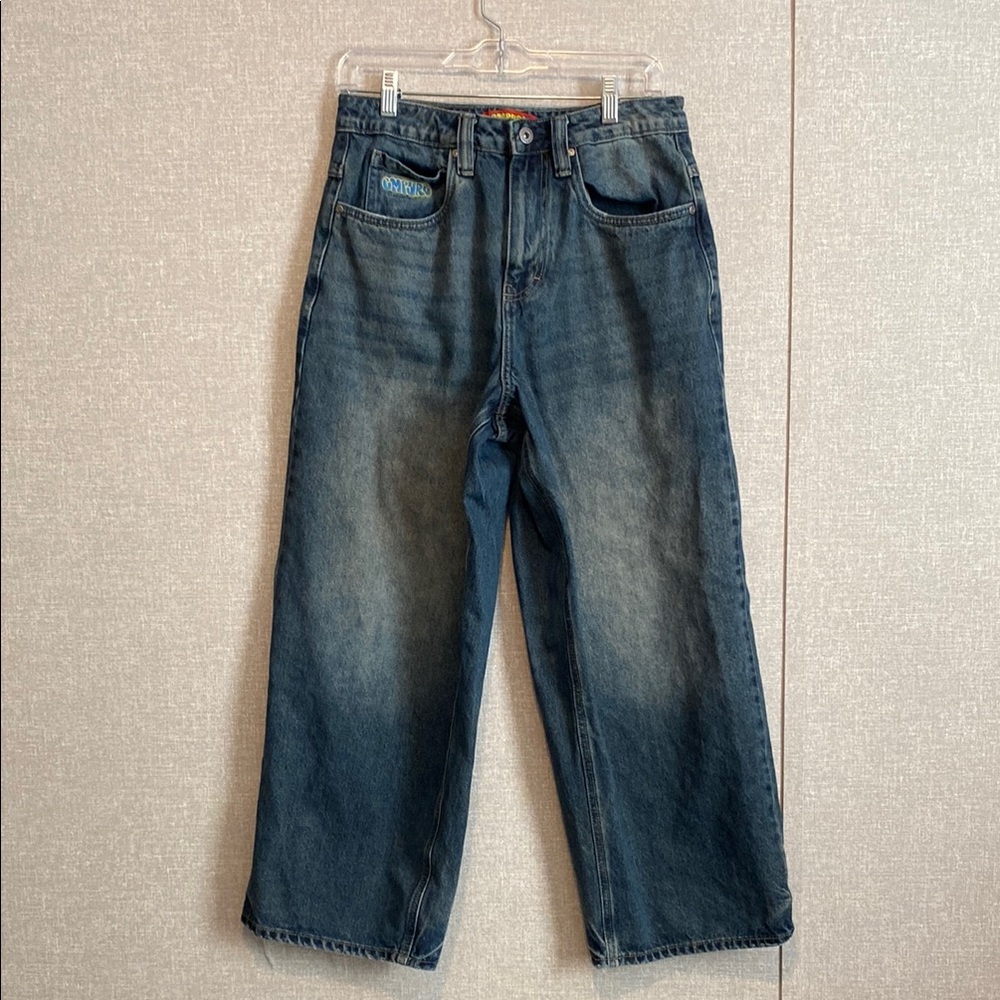 Empyre Unisex Dark Blue Wide Leg Relaxed-Fit Jeans